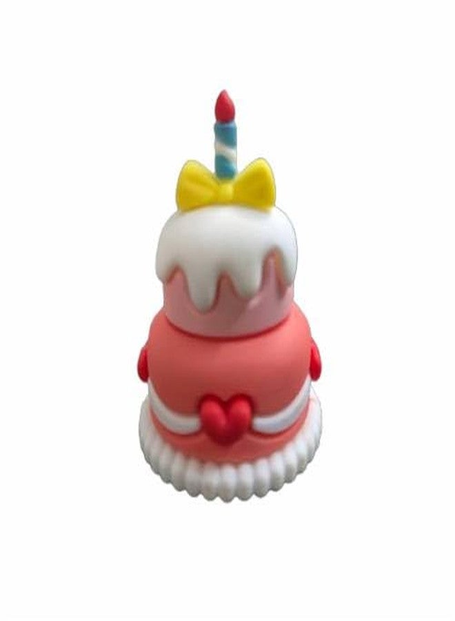 OM KRAFT Decorative Toy Cake Prop | 2-Tier Celebration Cake with Candle | Whimsical Display for Birthdays & Events - Image 1